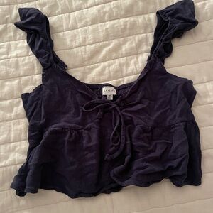 Navy blue Ruffled top in medium